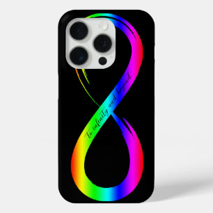インフィニティシンボルLGBTゲイプライドレインボーブラック iPhone 15 PROケース