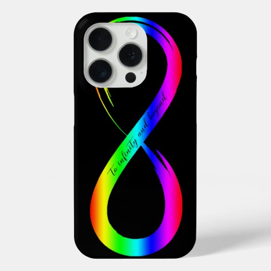 インフィニティシンボルLGBTゲイプライドレインボーブラック Case-Mate iPhoneケース (裏面)