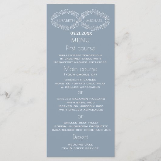 インフィニティダスティブルーボタニカルロマンチックエレガント メニュー (正面)