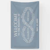 インフィニティダスティブルーボタニカルロマンチックエレガントi 横断幕 (縦)