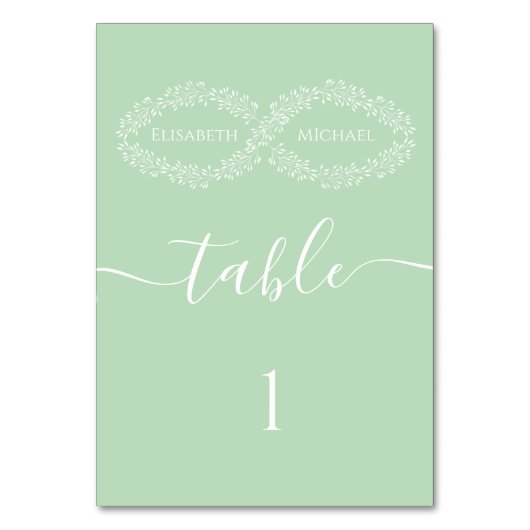 インフィニティネオミントボタニカルロマンチックエレガントシック テーブルナンバー (正面)