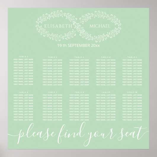 インフィニティネオミントボタニカルロマンチックエレガントシック ポスター (正面)