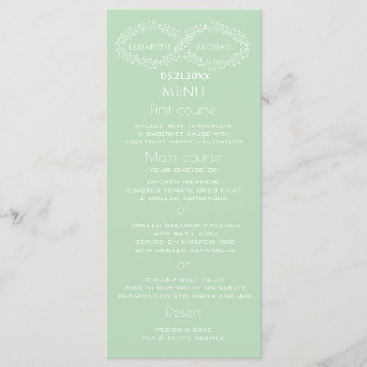 インフィニティネオミントボタニカルロマンチックエレガントシック メニュー (正面)