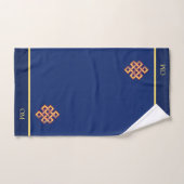 インフィニティノット&モノグラムオンネイビーブルー バスタオルセット (ハンドタオル)