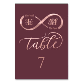 インフィニティバラ金ゴールドロマンチックなモノグラム書道 テーブルナンバー