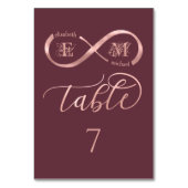 インフィニティバラ金ゴールドロマンチックなモノグラム書道 テーブルナンバー (裏面)