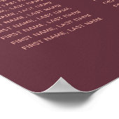 インフィニティバラ金ゴールドロマンチックなモノグラム書道 ポスター (角)