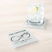 インフィニティパーソナライズされたファミリ名と推定日付 ガラスコースター (アングル)