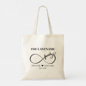 インフィニティパーソナライズされたファミリ名と推定日付 トートバッグ (裏面)