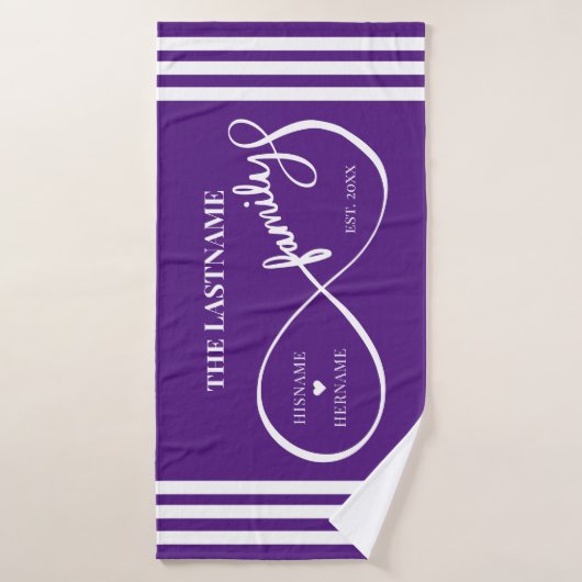 インフィニティパーソナライズされたファミリ名と推定日付 バスタオル (バスタオル)