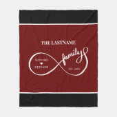 インフィニティパーソナライズされたファミリ名と推定日付 フリースブランケット (正面)