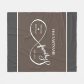 インフィニティパーソナライズされたファミリ名と推定日付 フリースブランケット (正面(横))