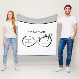 インフィニティパーソナライズされたファミリ名と推定日付 フリースブランケット