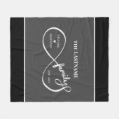 インフィニティパーソナライズされたファミリ名と推定日付 フリースブランケット (正面(横))