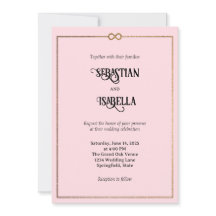 インフィニティパーソナライズされたラブピンク結婚式招待状