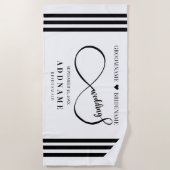 インフィニティパーソナライズされた結婚式の引き出物プレゼント ビーチタオル (正面)