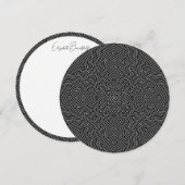 インフィニティフラットラウンドノートカード(白黒) サンキューカード (正面/裏面)