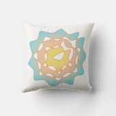 インフィニティフラワーインイエローティール(緑がかった色)パーペチュアルアートスロー クッション (裏面)