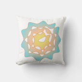 インフィニティフラワーインイエローティール(緑がかった色)パーペチュアルアートスロー クッション (正面)