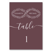 インフィニティブルゴーニュの植物ロマンエレガントティック テーブルナンバー (裏面)