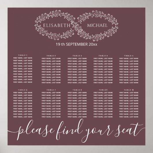 インフィニティブルゴーニュの植物ロマンエレガントティック ポスター (正面)