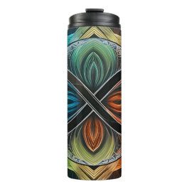 インフィニティマンダラアフリカ部族マスクのアブストラクト タンブラー