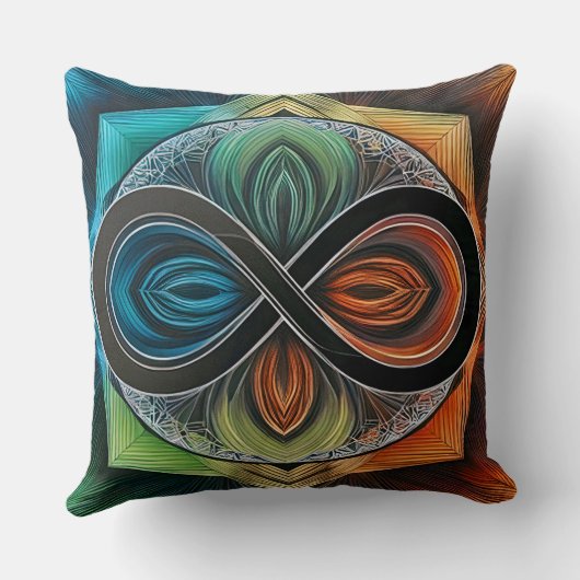 インフィニティマンデラアフリカントリバルマドク抽象芸術 クッション (裏面)