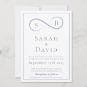 インフィニティミニマリストパウダーブルー結婚ズ 招待状 (正面)