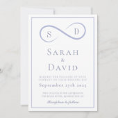 インフィニティミニマリストパウダーブルー結婚ズ 招待状 (正面)