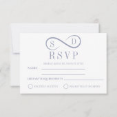 インフィニティミニマリストパウダーブルーRSVP 出欠カード (正面)