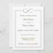 インフィニティユニークサイン純粋な白金ゴールドグ結婚レイ 招待状 (正面)