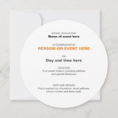 インフィニティラウンド招待状イン金ゴールドと白 招待状 (裏面)