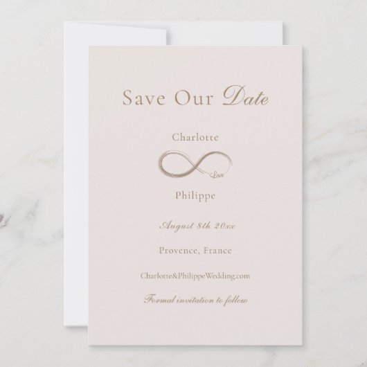 インフィニティラブライトピ救ック私たちの結婚日付 招待状 (正面)