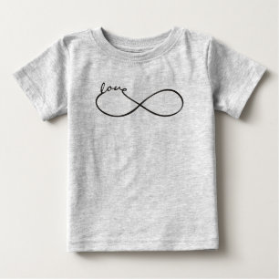 インフィニティラブRemniscateブラック+あなたのバックガー。 ベビーTシャツ