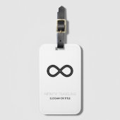 インフィニティ旅行ブラック&ホワイトデザイン ラゲッジタグ (正面縦)