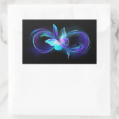 インフィニティ白熱［赤熱］光を放つ魔法蝶 長方形シール (バッグ)