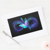 インフィニティ白熱［赤熱］光を放つ魔法蝶 長方形シール (封筒)