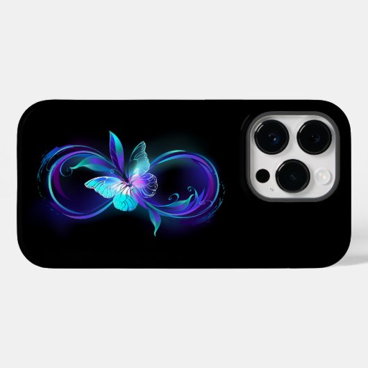 インフィニティ白熱［赤熱］光を放つ魔法蝶 Case-Mate iPhoneケース (裏面 (横))