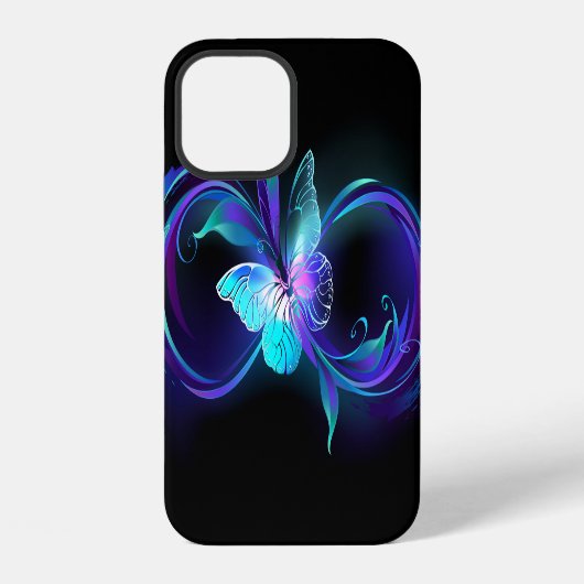 インフィニティ白熱［赤熱］光を放つ魔法蝶 iPhoneケース (裏面)
