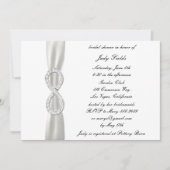 インフィニティ結婚ホワイトのブライダルシャワー招待 招待状 (正面)