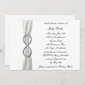 インフィニティ結婚ホワイトのブライダルシャワー招待 招待状 (正面/裏面)