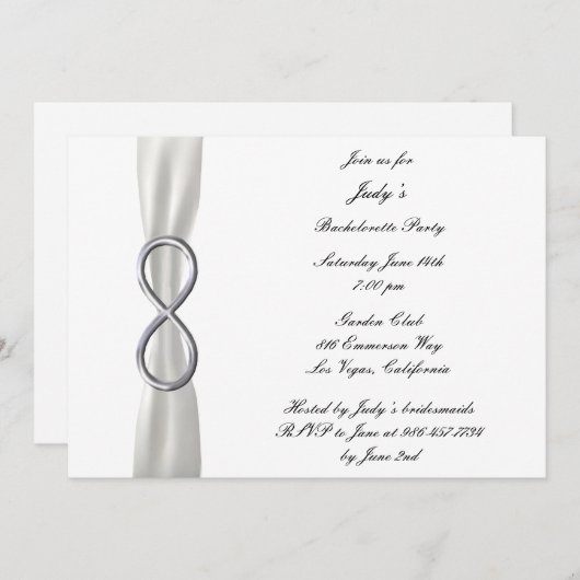 インフィニティ結婚ホワイトバチェロレッテ招待状 招待状 (正面/裏面)