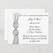 インフィニティ結婚ホワイト婚約パーティ招待状 招待状 (正面/裏面)