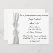インフィニティ結婚ホワイト婚約パーティ招待状 招待状 (正面/裏面)