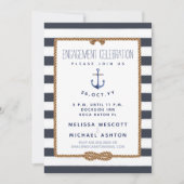 インフィニティ航海のノットネイビー&ホワイト婚約 招待状 (正面)