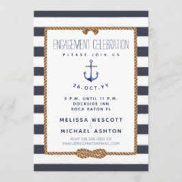 インフィニティ航海のノットネイビー&ホワイト婚約 招待状