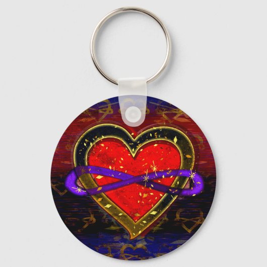 インフィニティ芸術的ハートメモリのフラグ記号 キーホルダー (正面)