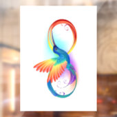 インフィニティ記号付き虹のハミングバード ウィンドウサイン (シート2)