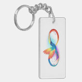 インフィニティ記号付き虹のハミングバード キーホルダー (正面左)