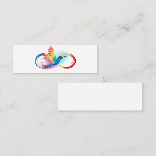 インフィニティ記号付き虹のハミングバード スキニー名刺 (正面/裏面)